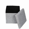 Vintiquewise Small Decorative Grey Foldable Cube Ottoman for Living Room, Bedroom, Dining, Playroom or Office QI004429-S